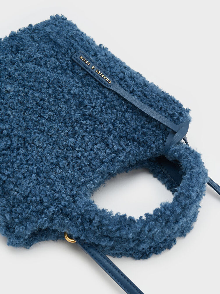 Arlys Furry Tote Bag, Navy, hi-res