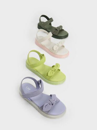 Girls' Nylon Knotted Sandals, Lilac, hi-res