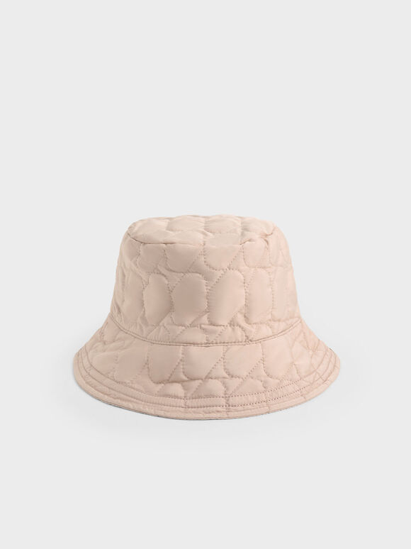 Nylon Textured Bucket Hat, Nude, hi-res