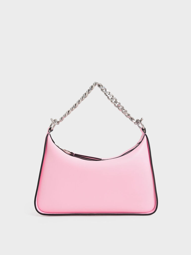 Minta Chain-Link Hobo Bag, Pink, hi-res