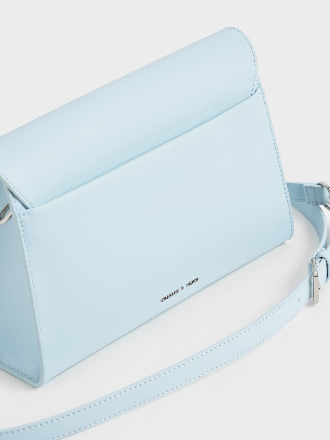 Sabrina Checkered Envelope Shoulder Bag, Light Blue, hi-res