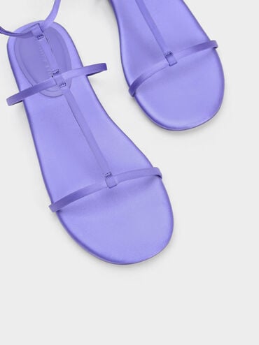 Sandalias de poliéster reciclado con correa al tobillo, Púrpura, hi-res