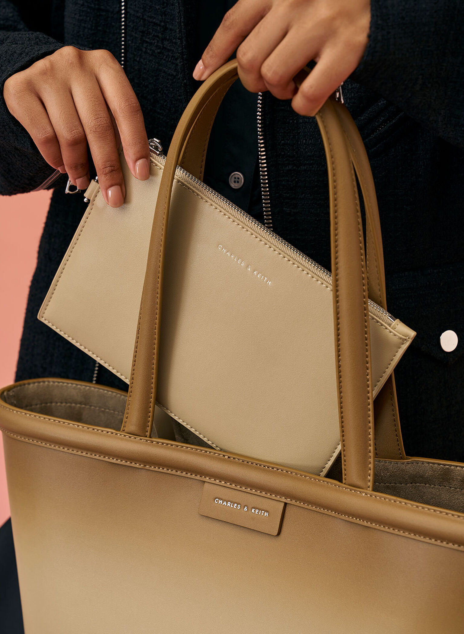 Ombre Tote Bag, Sand, hi-res
