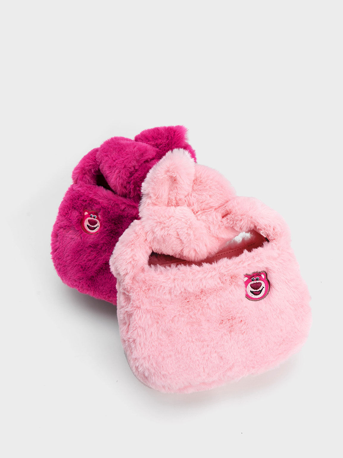 Lotso Furry Knotted Bag, Pink, hi-res