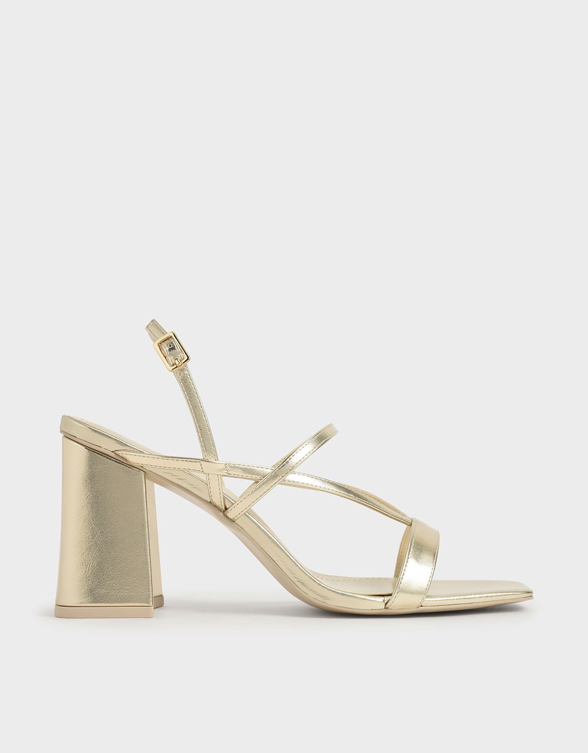gold chunky heel sandals