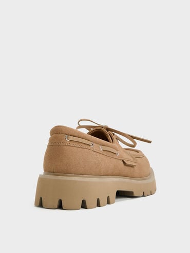 레이스업 리지드 솔 보트 슈즈, 샌드, hi-res