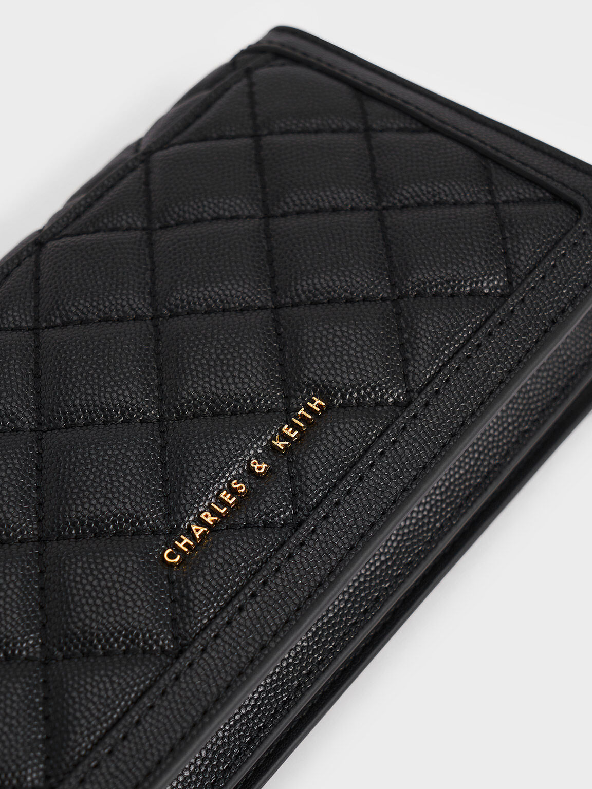 Micaela Quilted Phone Pouch, Black, hi-res