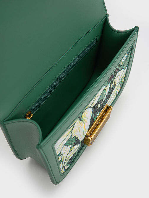 Charlot Botanical Print Bag, Green, hi-res