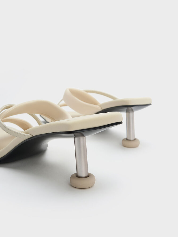 Crossover Sculptural Heel Sandals, Chalk, hi-res