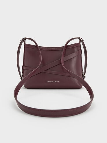 Bolsa transversal Bryna com alça de fivela, Wineberry Red, hi-res