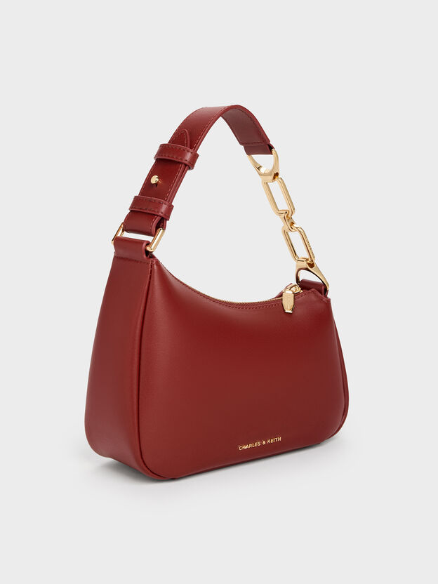 Mini Agatha Chain-Strap Shoulder Bag, Burgundy, hi-res