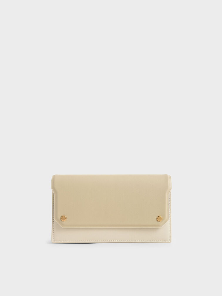 Two-Tone Mini Long Wallet, Ivory, hi-res