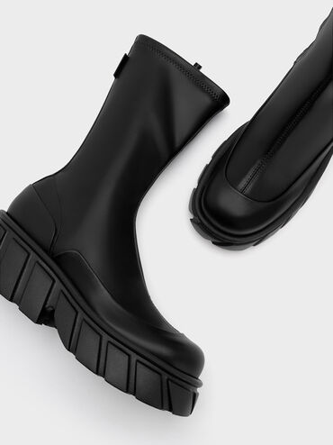 Botas Aberdeen de plataforma con cremallera lateral, Negro, hi-res