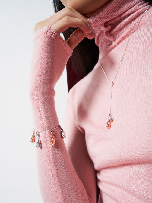Rooster Zodiac Charm, Rose Gold, hi-res