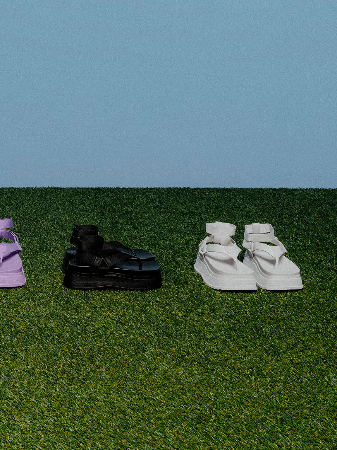 Joss Ankle-Strap Flatform Thong Sandals, Chalk, hi-res