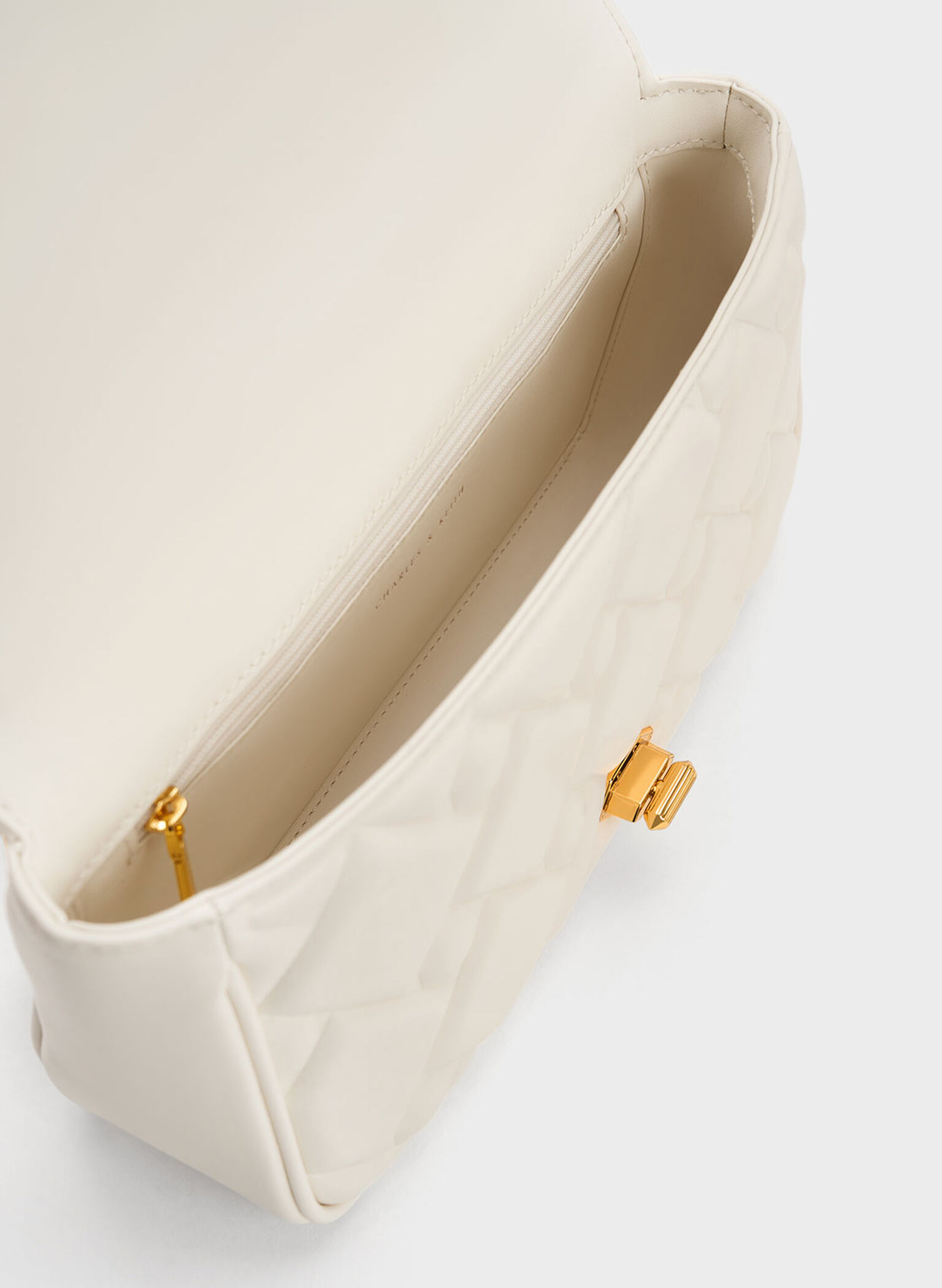 Cream Tillie Quilted Chain Bag - CHARLES & KEITH US