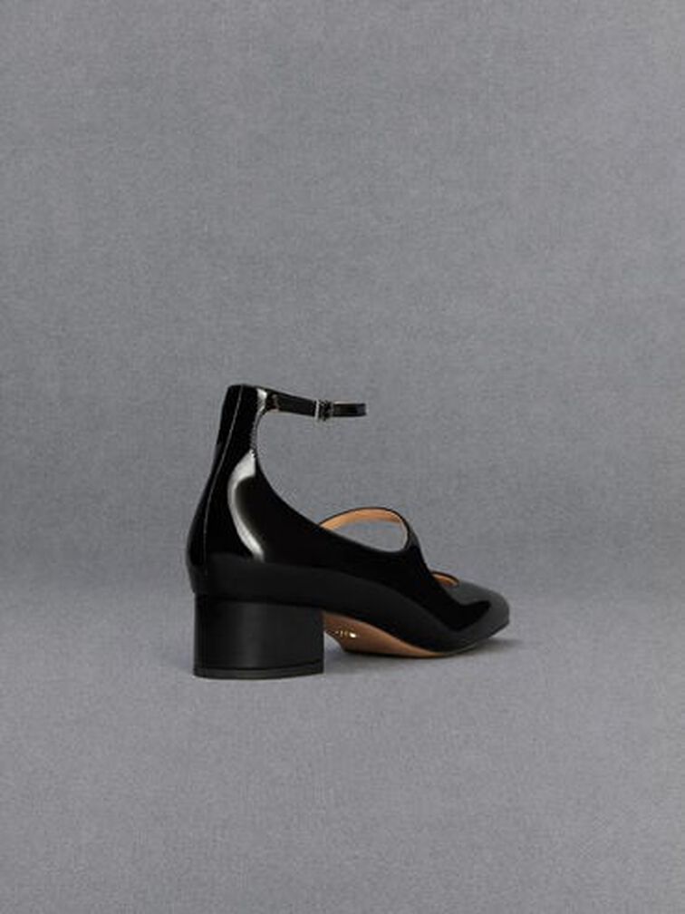 Claire Leather Mary Jane Pumps, Black Box, hi-res