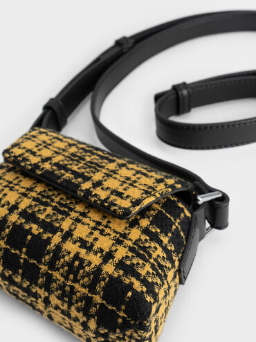 Woven Check-Print Mini Bag, Multi, hi-res