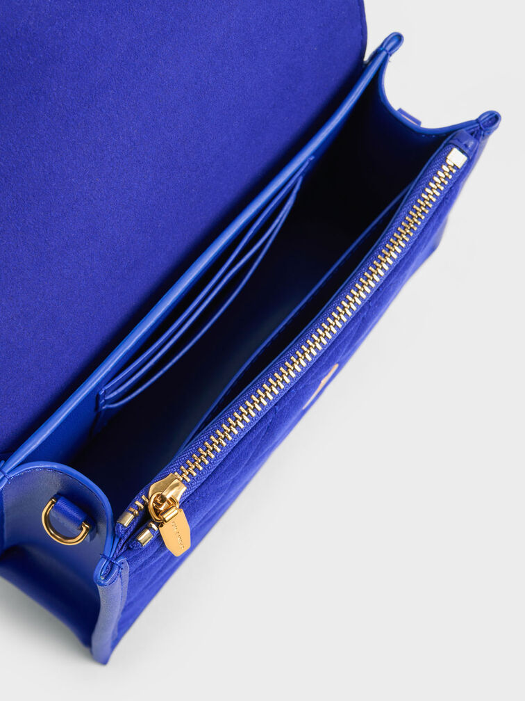 Roza Beaded Handle Scarf Bag, Cobalt, hi-res