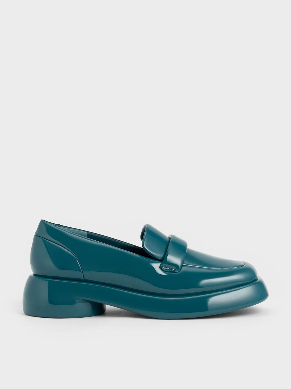 Lula Patent Penny Loafers, Turquoise, hi-res