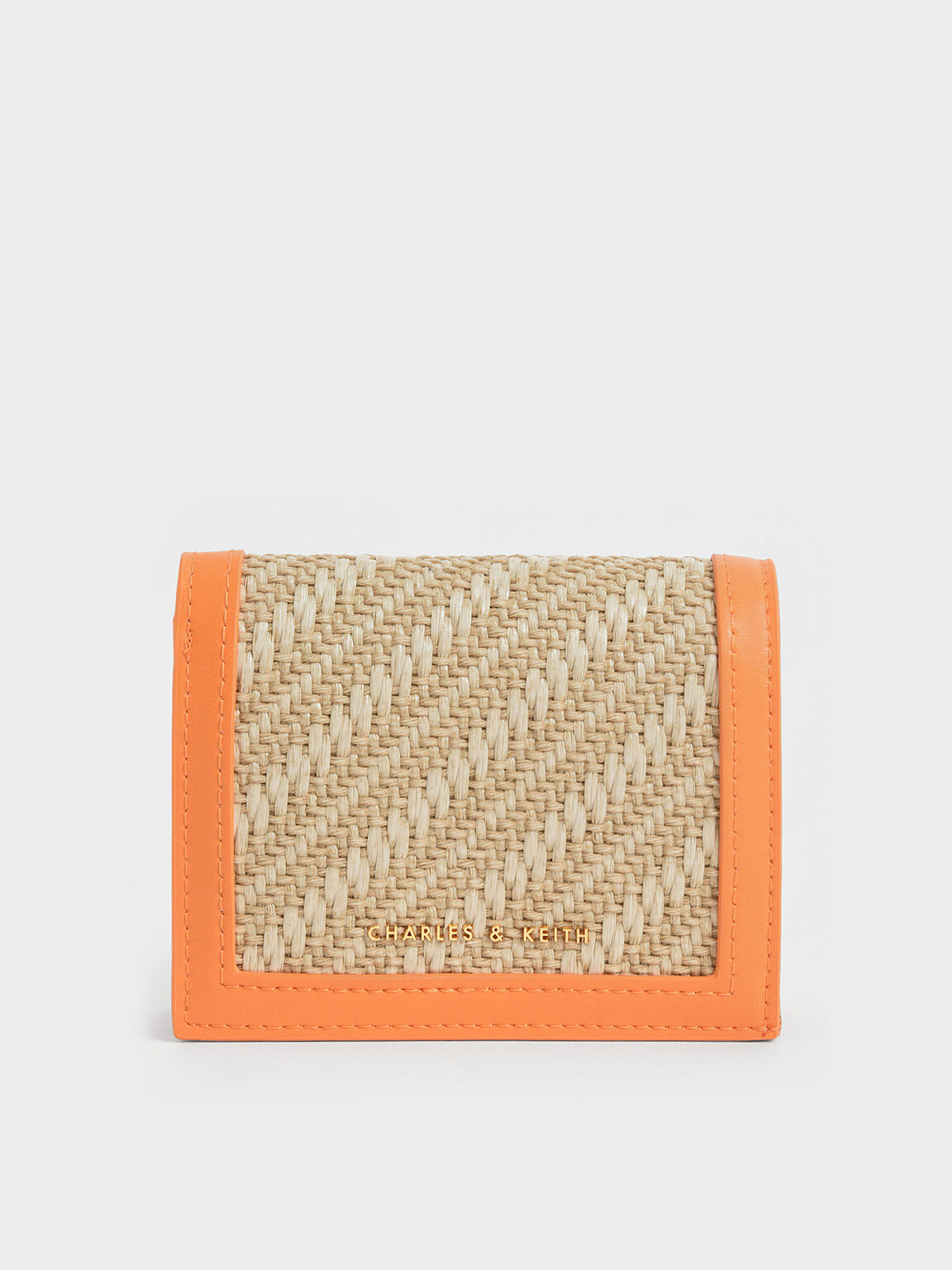 Snap Button Mini Short Wallet, Orange, hi-res