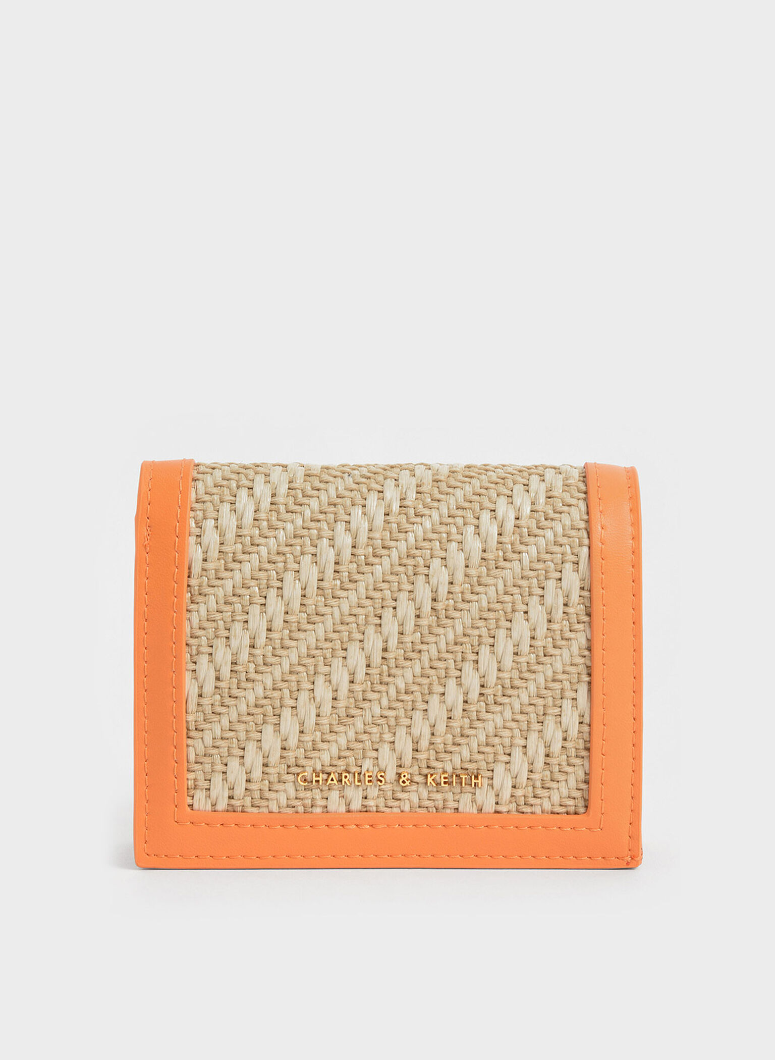 Snap Button Mini Short Wallet, Orange, hi-res