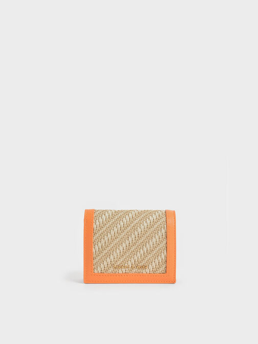 Snap Button Mini Short Wallet, Orange, hi-res