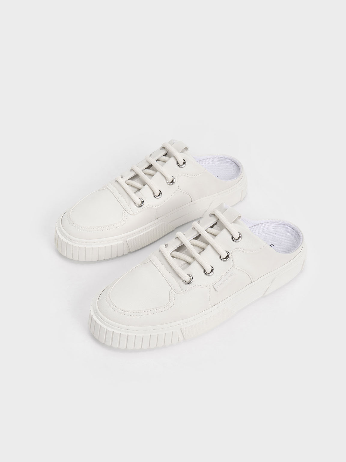 Panelled Slip-On Sneakers, White, hi-res