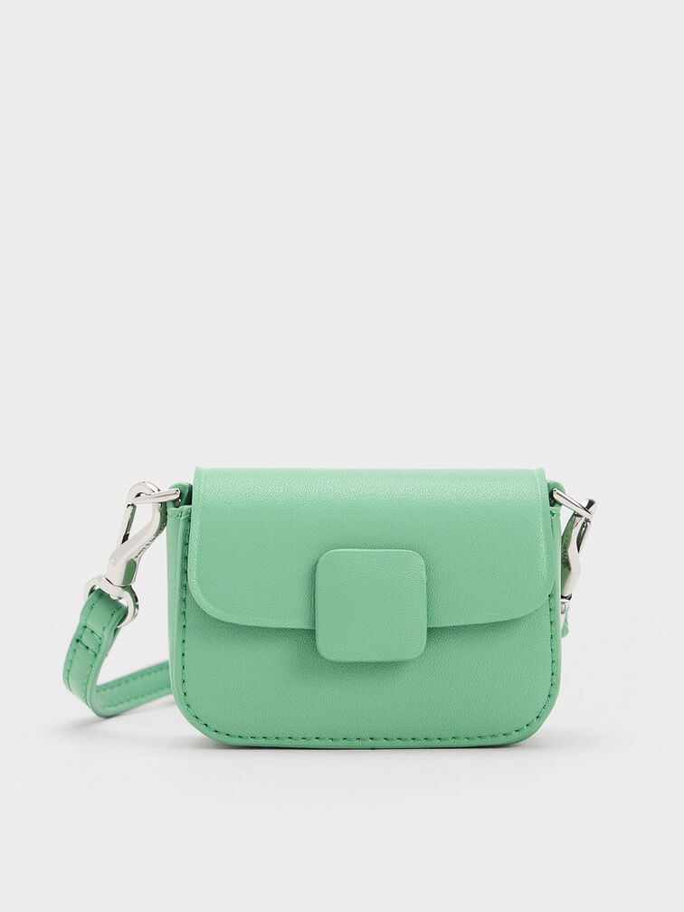Micro Koa Square Push-Lock Bag, Green, hi-res