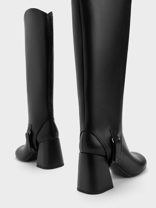 Gigi Block Heel Knee-High Boots, Black, hi-res