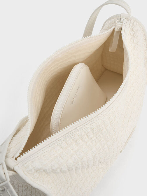 Bolso alargado texturizado, Blanco helado, hi-res