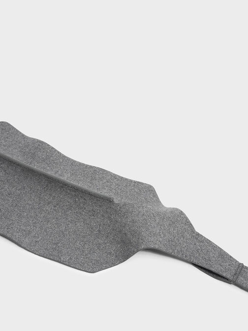 Felt Wide Waist Belt, Grey, hi-res
