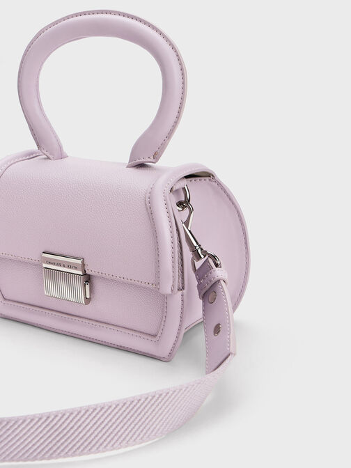 Leona Sculptural Top Handle Bag, Lilac, hi-res