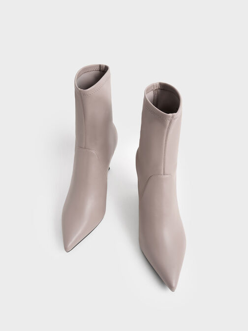 Kitten Heel Ankle Boots, Taupe, hi-res
