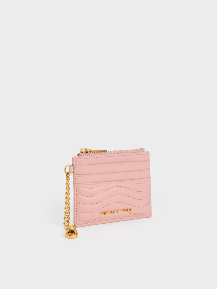 Aubrielle 浪紋拉鍊票卡夾, 淺粉色, hi-res