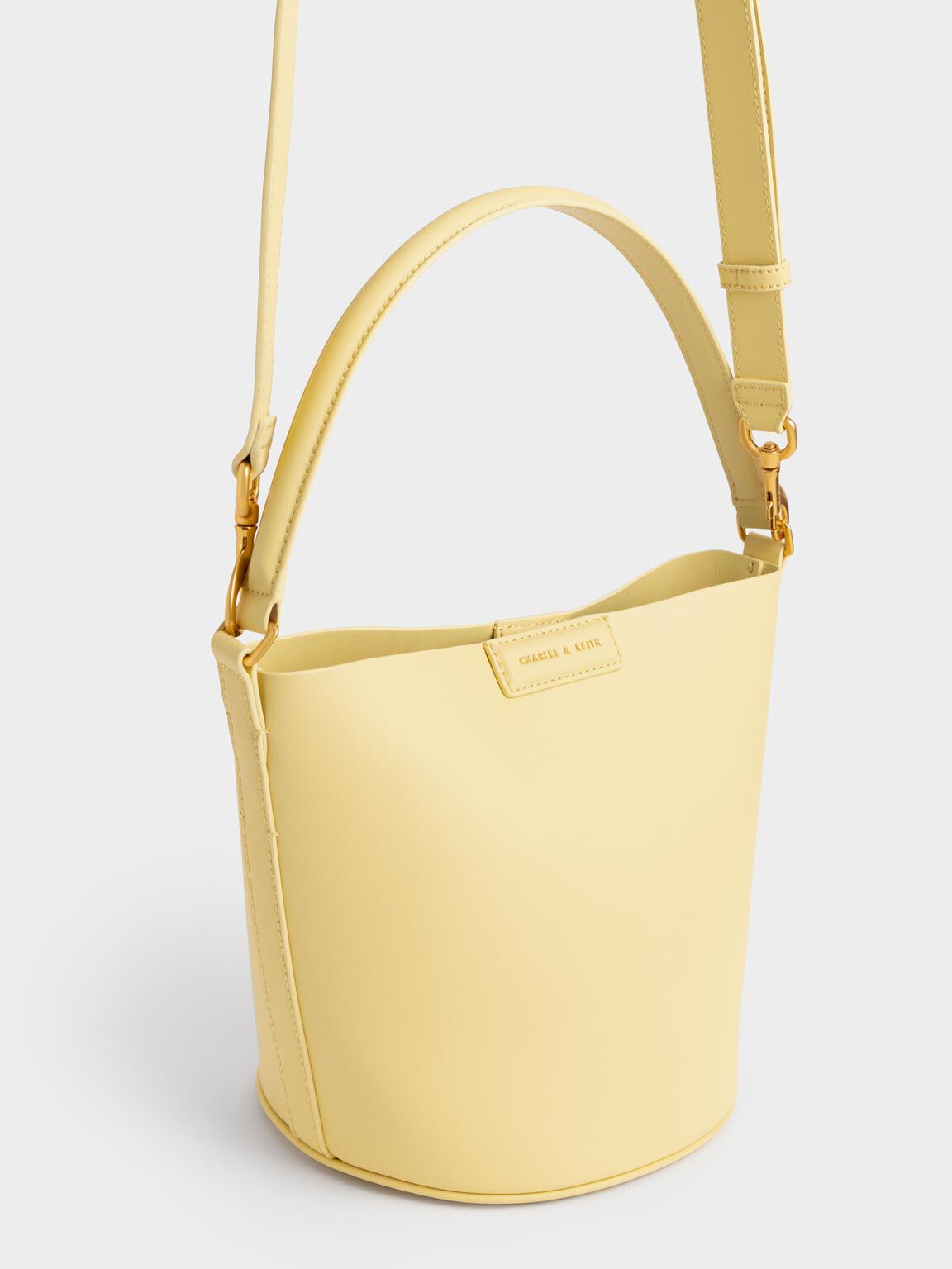 Flora Cylindrical Bucket Bag, Yellow, hi-res