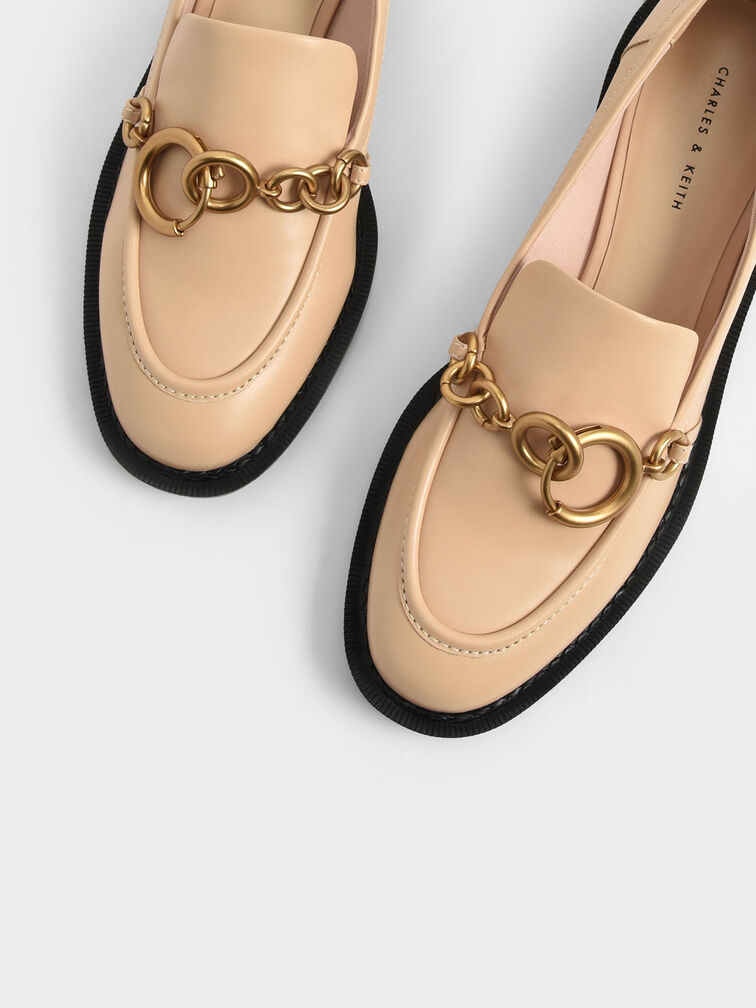 Chain Link Loafers, Beige, hi-res