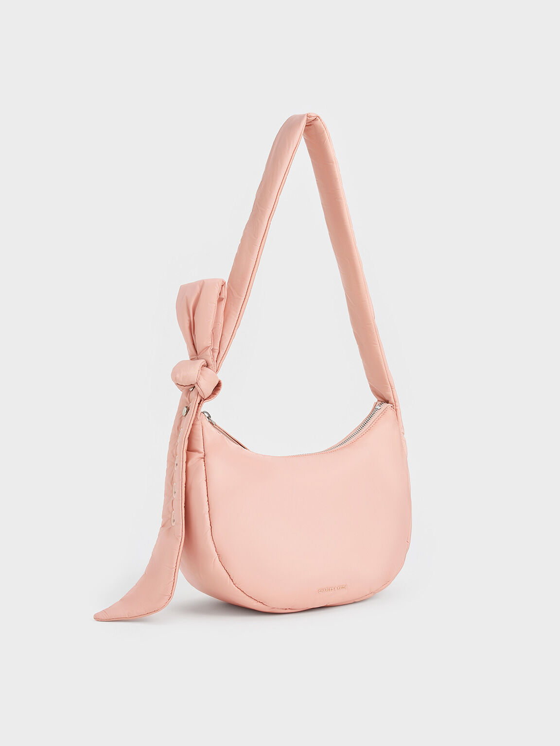 Delilah Nylon Knotted Hobo Bag Pink