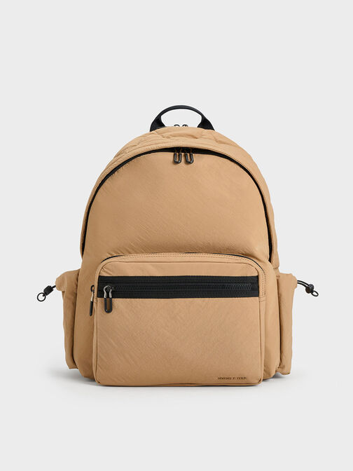 Soleil Nylon Backpack, Camel, hi-res