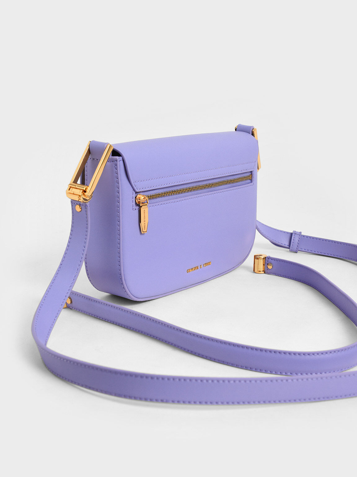 Lilac Koa Square Push Lock Shoulder Bag CHARLES KEITH US