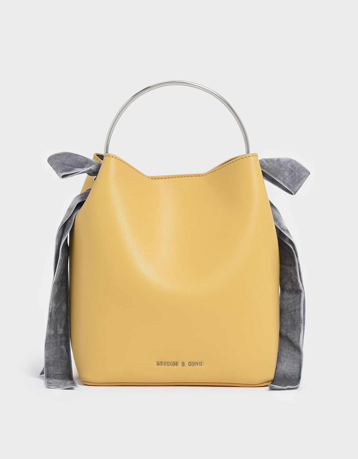 charles keith velvet bow detail handbag