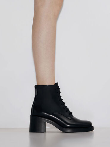 Hester Block Heel Ankle Boots, Black Box, hi-res