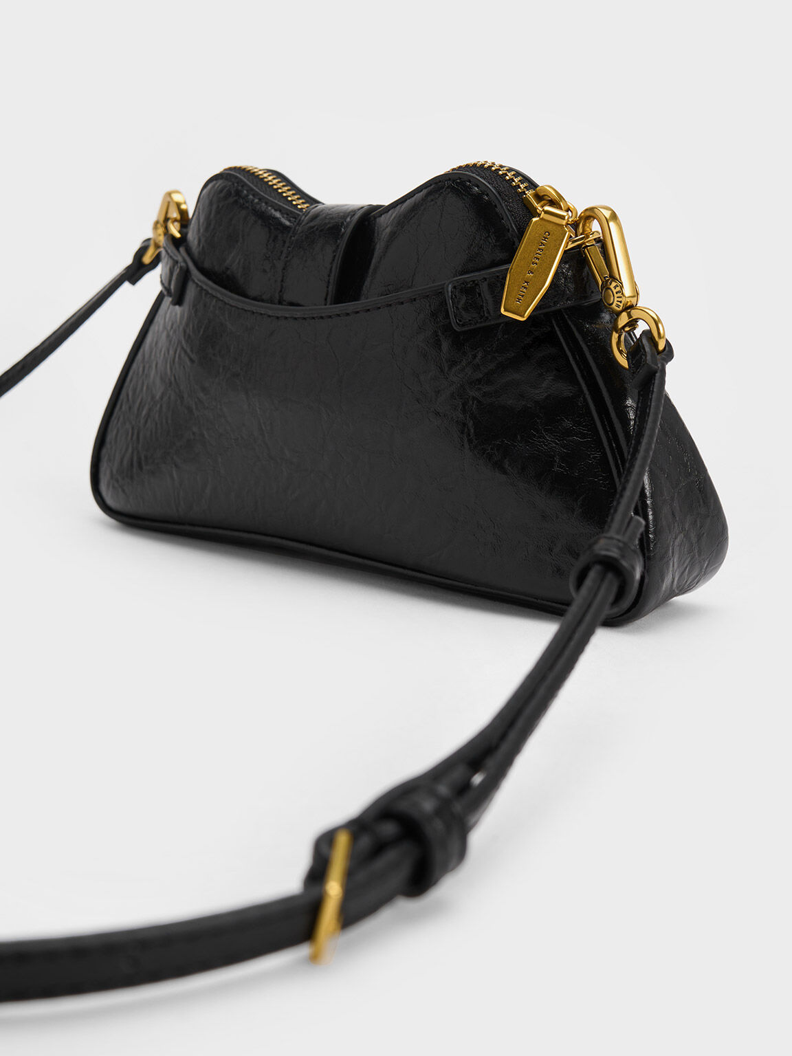 Eilith Chain-Handle Buckled Bag, Black, hi-res