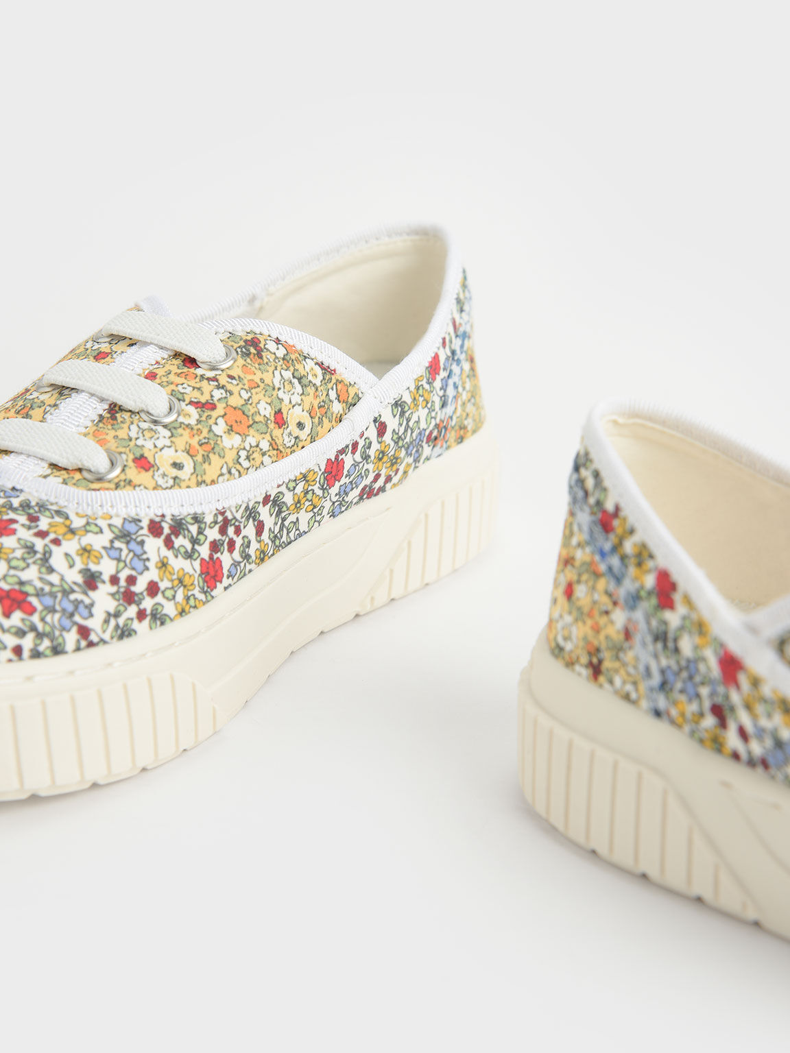 Girls' Printed Cotton Sneakers, Multi, hi-res