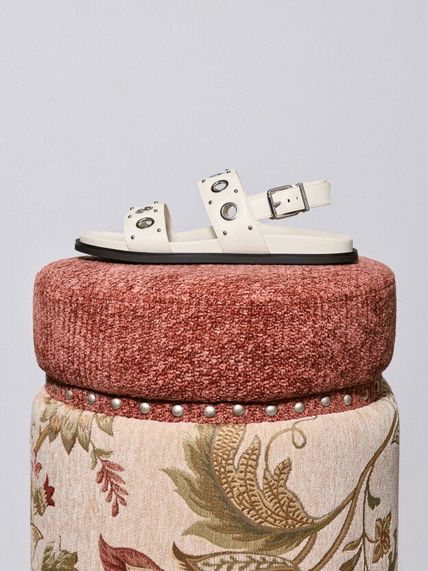 Grommet Slingback Sandals, Chalk, hi-res