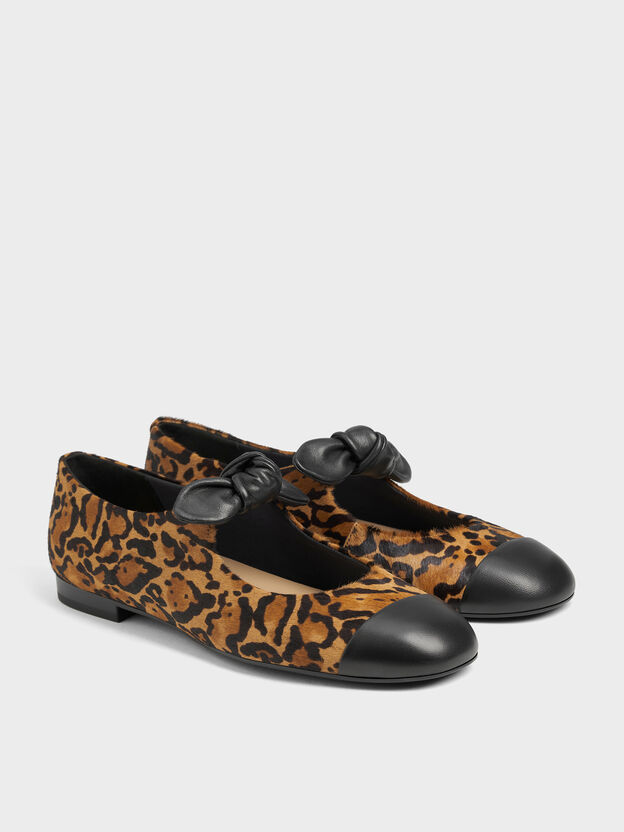 Calf Hair Leopard-Print Mary Janes, Animal Print Brown, hi-res