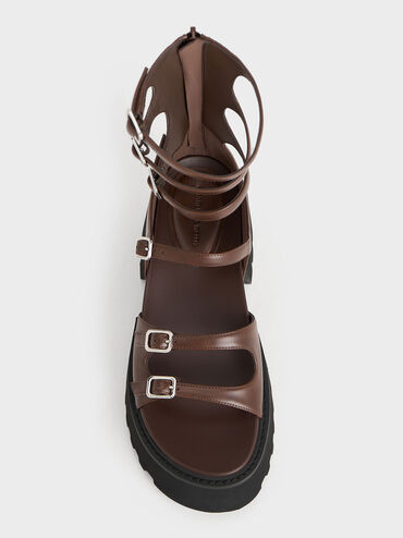 Lyric Gladiator Platform Sandals, Brown, hi-res