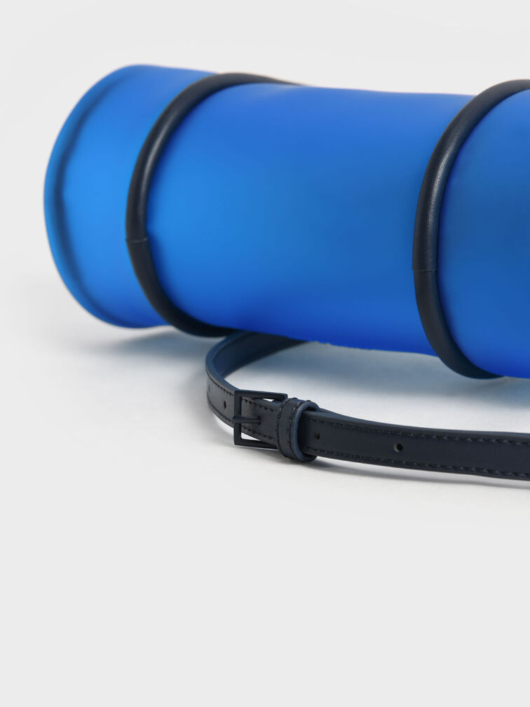 Double Handle Hobo Bag, Blue, hi-res