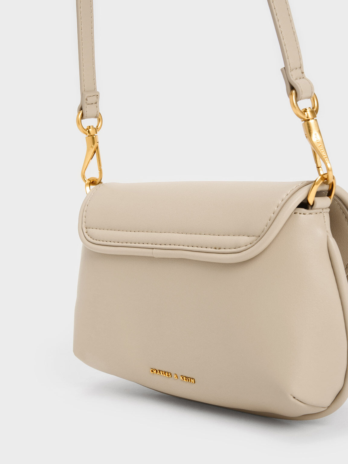 Osiris Metallic Accent Curved Bag, Beige, hi-res