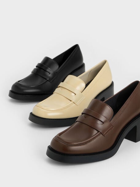 Hester Loafer Pumps, Dark Brown, hi-res